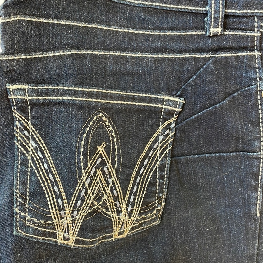 Cute Wranglers - Deep dark Dennis wash, white thread embriodery all around.